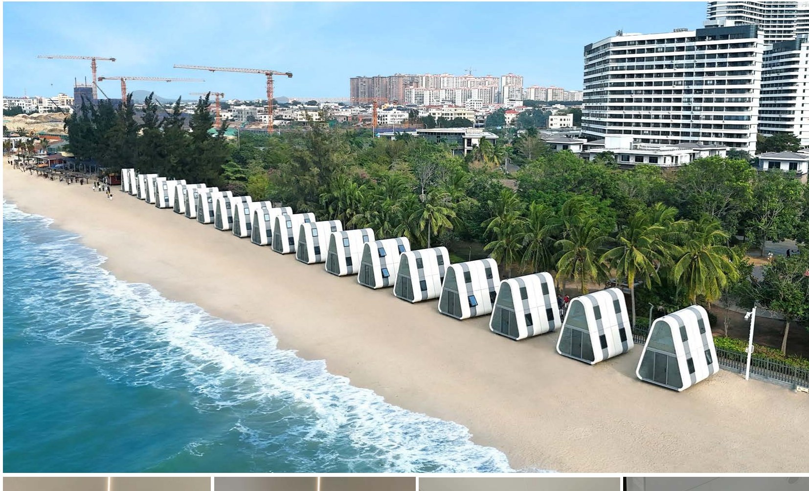 Beachfront V6 row — Dongfang, Hainan